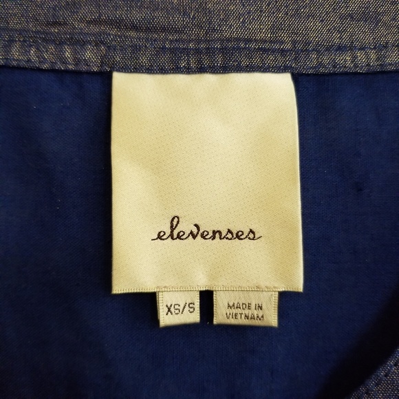 Anthropologie Elevenses Blue Metallic Jacket XS/ S - Picture 7 of 7